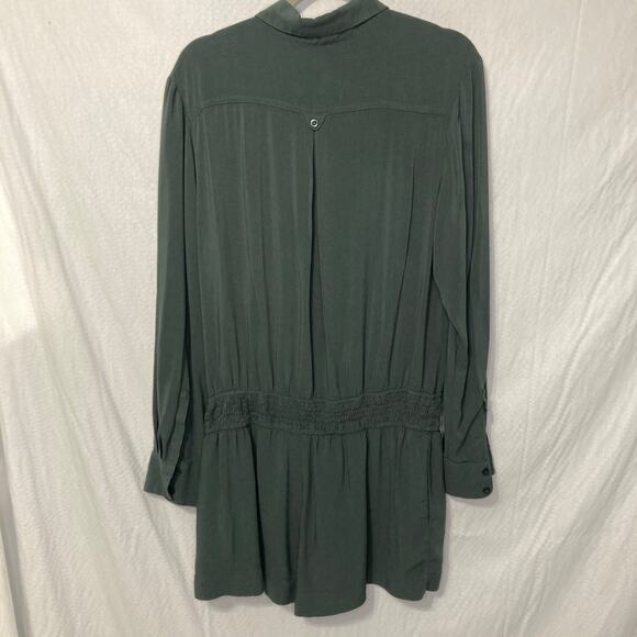 BCBGeneration Women's Size Large Long Sleeve  Olive Green Romper - Picture 2 of 6